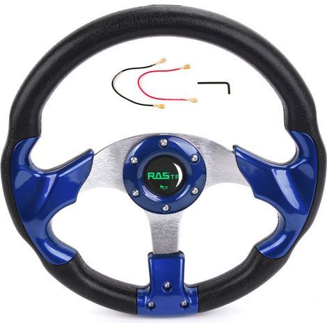Auto-Tuning-Zubehör, Rennlenkrad, individuelles 13-Zoll-Polyurethan-Driftlenkrad, 320 mm – Blau (1/4)