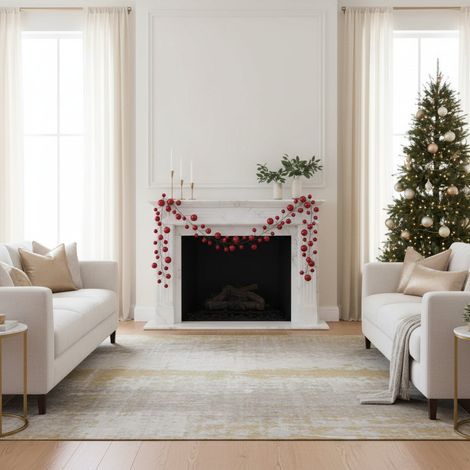 Festone natalizio con sfere decorazione natalizia da 280 cm -Rosso (1/5)