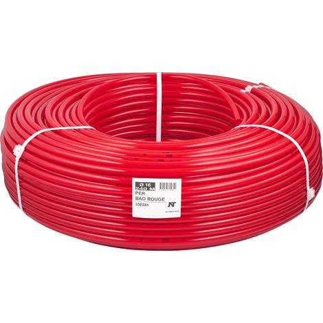 Noyon & Thiebault – Tube PER nu BAO rouge 240 mètres – Barrière anti oxygène – Pour plancher chauffant – Évite la formation de boues