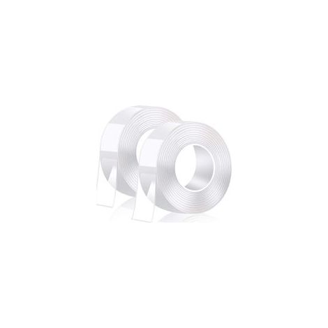 3 Mètres Ruban Adhésif Double Face Extra Fort, Fin Nano Tape Lavable Transparent, Amovible Traceless, Ruban Adhésif Double Face Réutilisable Antidérap (1/4)