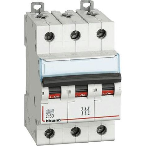 Interruttore Magnetotermico 4P Curvac 50A 10Ka Btdin100 (Bticino Cod. Fh84C50)