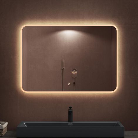 Sogood – Miroir lumineux de salle de bain 100x70 cm – Éclairage LED réglable – Interrupteur tactile – Revêtement antibuée pour confort (1/5)