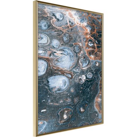 Affiche Murale Encadrée "Surface of the Unknown Planet I" 21 x 30 cm Or
