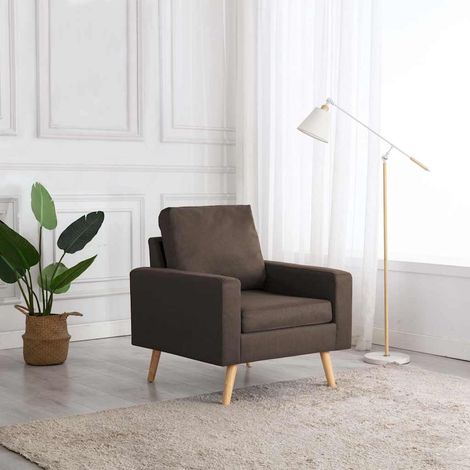 vidaXL Fauteuil marron tissu (1/5)