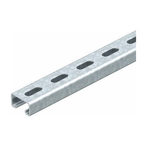 OBO Bettermann Rail profilé perforé, largeur de fente 22mm 2000x41x21 acier galvanisé sendzimir, 1122918
