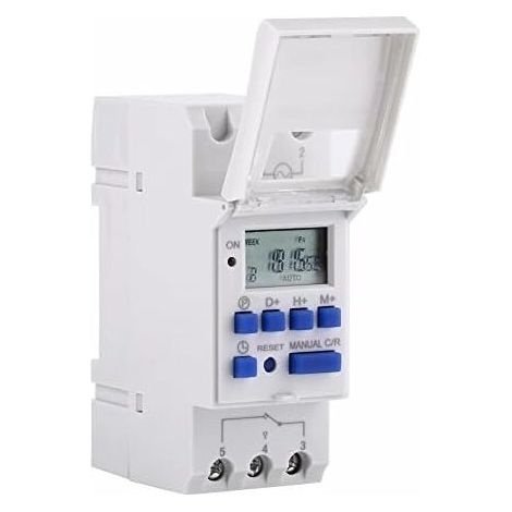 Programmable Digital Timer, Digital Timer, LCD Display, Weekly Digital Time Switch with Programming, DIN Rail Programmable Digital Timer AHC15 A (12 V) (1/5)
