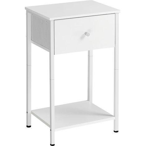 Comodino Valora bianco con cassetto e mensola utile (1/5)