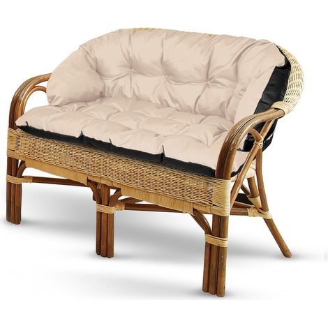 Cuscino da giardino 190x40 cm per divano o panca, impermeabile, beige