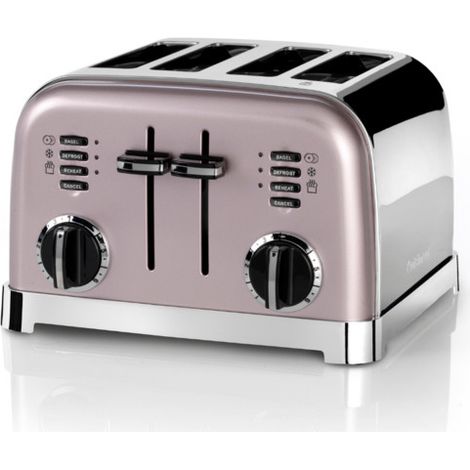Cuisinart CPT180PIE Tostapane 4 fette Acciaio inox, Funzione Bagel, Funzione Scongelamento, Funzione Riscaldamento, 6 Livelli di tostatura, Pink, Rosa pastello