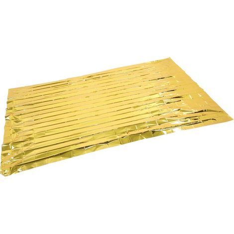 Couverture de survie aluminisée PET, pliable et portable - 210x160 cm - Pour camping, randonnée et situations d'urgence - Dorée (1/5)