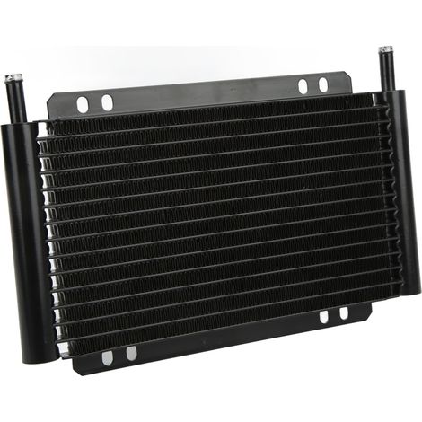 Refroidisseur d'huile en aluminium noir à 15 rangées avec faible perte de pression pour transmissions de camionnettes, fourgonnettes et camping-cars (1/5)