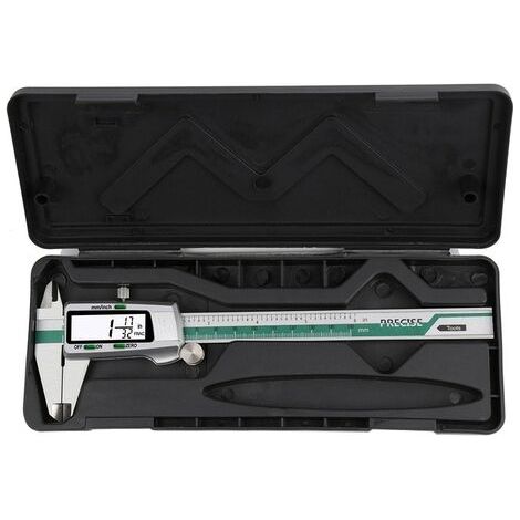 Pair - Subler Digital INSIZE 0-150 mm, 0,01 mm, acier inoxydable, électronique de mesure, LCD, étanche, argent/vert (1/5)