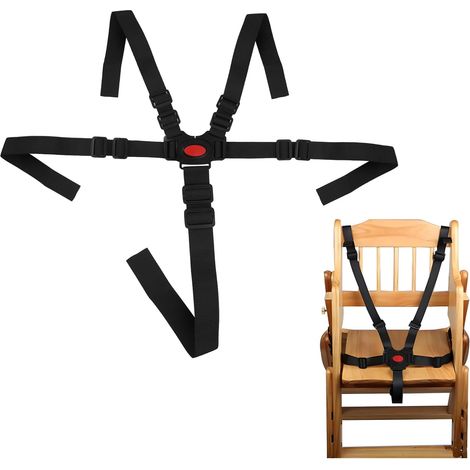 Harnais Chaise Haute Bébé Sécurité 5 Points Réglable Noir Compatible Avec Stokke Tripp Trapp Sangle Chaise Haute Facile À Installer Pour Enfant Et Jeunes Enfants (1/5)