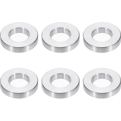 Rondelles en Aluminium M10, 6pcs Entretoise Métallique à Vis Ronde, Rondelle Plate pour Vis Tige Écrous Boulons, Bague d'Écartement en Métal 10.5mm ID x 20mm OD x 4mm Hauteur (1/5)