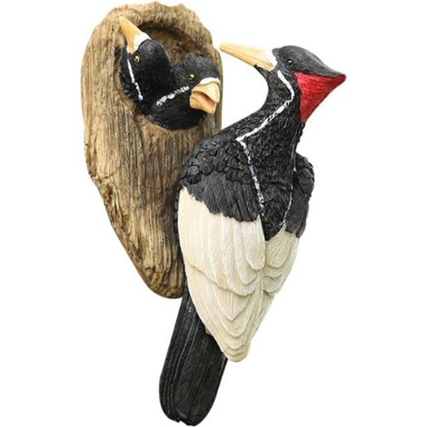 Statue Oiseau Résine Décorative Résistante Aux Intempéries Décor Suspendu Faux Woodpecker Jardin Ornements Miniatures pour Paysage Extérieur (1/5)