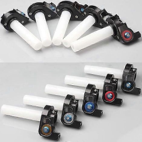 Poignées de course 22 mm pour moto tout-terrain, pit bike, motocross, guidon 7/8", poignées de guidon CQR, CRF, ATV, UTV (blanches) (1/5)