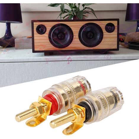 Connecteur Banane Doré pour Enceintes - Adaptateur de Prise Jack 6.35mm (1/4)