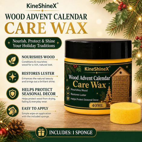 KineShineX Pflegewachs für hölzerne Weihnachtsdekorationen, nährende und schützende Holzcreme 40 ml, Pflege für Adventskalender (1/5)
