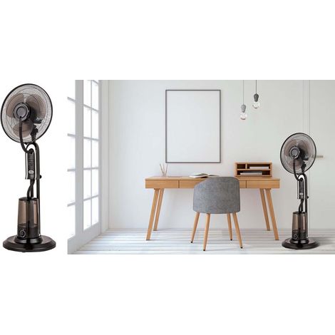 Ventilatore nebulizzatore, potenza 75w, 40x40xh.127 cm, capacitÀ 3,2 lt, 3 velocitÀ selezionabili, con telecomando, timer 7,5 ore, colore nero