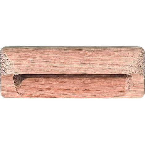 Poignée cuvette classique chêne brut poncé - longueur 110 mm. entraxe 64 mm - CADAP