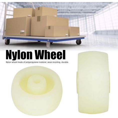 10 roulettes pivotantes en nylon blanc 2,5 pouces galets ronds charge max 25kg lot de 10 (1/5)