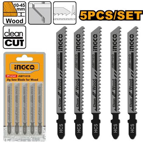 Blister Hojas sierras calar madera 5 piezas JBT1101B de Ingco