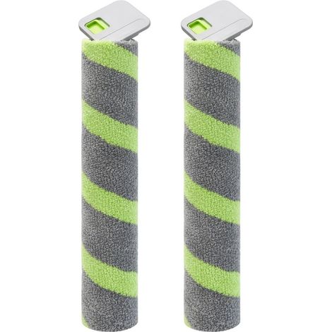 Set di 2 rulli spazzola di ricambio Deluxe - Adatti per iRobot Roomba Max 705 Combo+ e serie Max 700 - 31 cm - Mocio a rullo autopulente - Grigio/Verde (1/5)