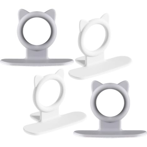 Lot de 4 Poignées Levantes en Silicone pour Abattants de Toilettes 2 Gris 2 Blancs Outil pour Siège de Toilette Adhésif Lève-Abattant Décoratif Compatible Toutes Tailles (1/5)