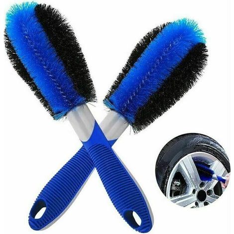 Brosse pour jantes en aluminium, kit de 2 brosses de nettoyage pour jantes, brosse pour jantes en aluminium, poils résistants à la pression (1/5)