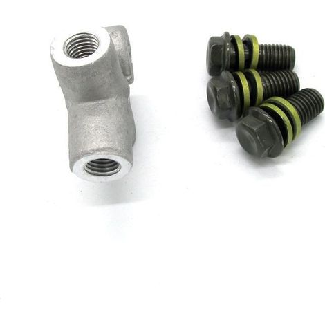 Accessories for quads/karts/ATVs: T-piece for brake lines 1 to 3, fork connector for 10 mm hydraulic hose (1/4)