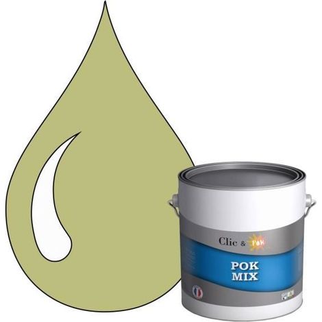 Peinture d'Accroche et Finition 2 en 1 - POK - Jaune - Acrylique Satinée - 3L - RAL 1000 (1/4)