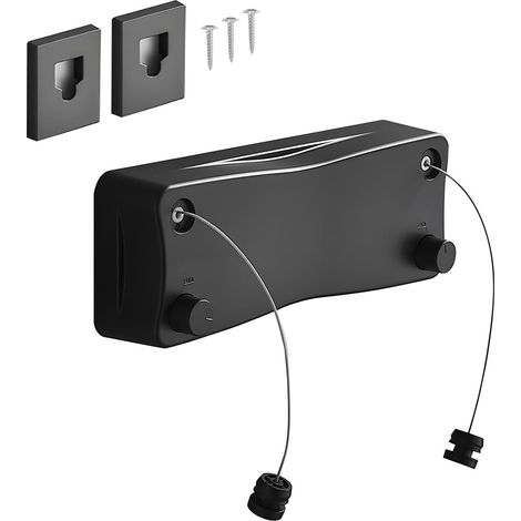 Tendedero retráctil: doble cuerda de 5,2 m, capacidad de 18 kg – fabricado en ABS y acero inoxidable duraderos, solución de secado para interiores y exteriores, ideal para la ropa tendida en el balcón (1/5)