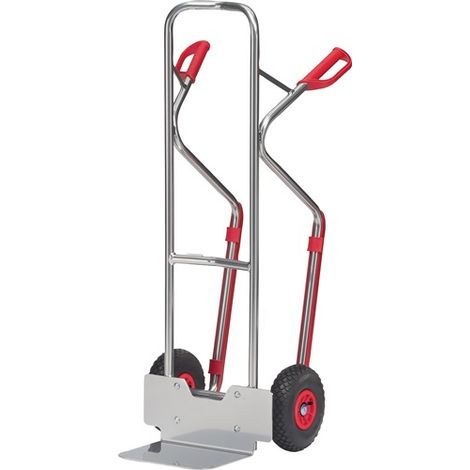 Stapelkarre Höhe 1300 mm Schaufel-L250xB320mm Luft-Bereifung Tragfähigkeit 200 kg alufarben (1/3)