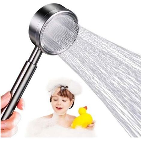 Pommeau de douche à économie d'eau, surpresseur, douchette à main haute pression, pommeau de douche filtrant en acier inoxydable 304, économie d'eau pour le bain et le spa (1/3)