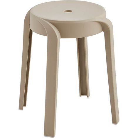 Tabouret HOME DELUXE NIVO – Empilable, beige (lot de 2)  Tabourets peu encombrants pour la cuisine, le salon et le jardin