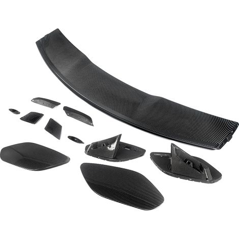 Spoiler, material ABS, compatible con Mercedes-Benz Clase A 2013-2018, aspecto de fibra de carbono. (1/2)