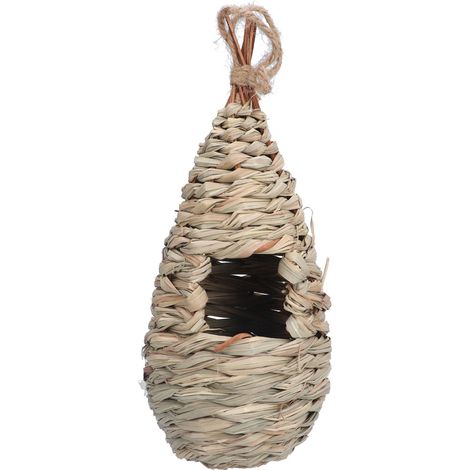 Handgewebtes Strohvogelnest, Vogelhaus aus Kürbisgras, Gartendekoration und Haustiervogelnest (1/5)