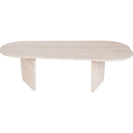 Table basse organique effet Travertin 130 cm - Ceane