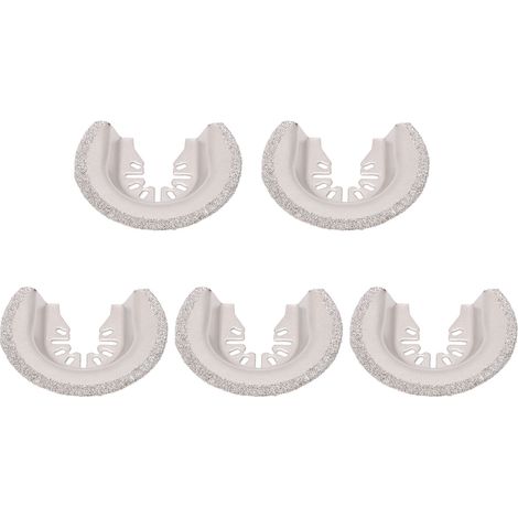 Lot de 5 lames de scie oscillantes universelles en carbure de diamant pour le décapage de carrelage, joints de carrelage, béton et maçonnerie.