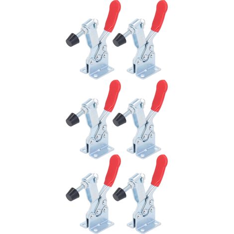 6-teiliges Set horizontaler Hebelklemmen, stabile, rostbeständige Klemmen, Schnellspannklemmen, ideal für Tischler- und Holzbearbeitungsarbeiten (1/5)