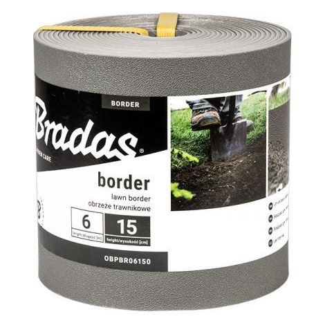 Lem Select – Bordure de jardin grise 6m – Hauteur 15cm – Flexible et résistante aux intempéries – Pour séparation gazon et parterre de fleurs