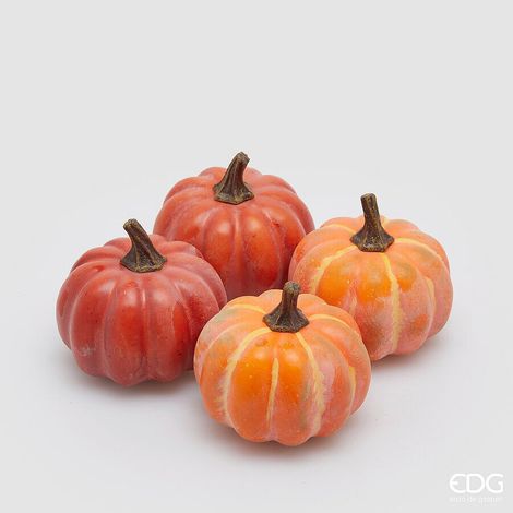 EDG Enzo De Gasperi Zucca Rotonda Cf 4 Pz Ass. H 8 Cm D 9 Cm Arancione Rosso