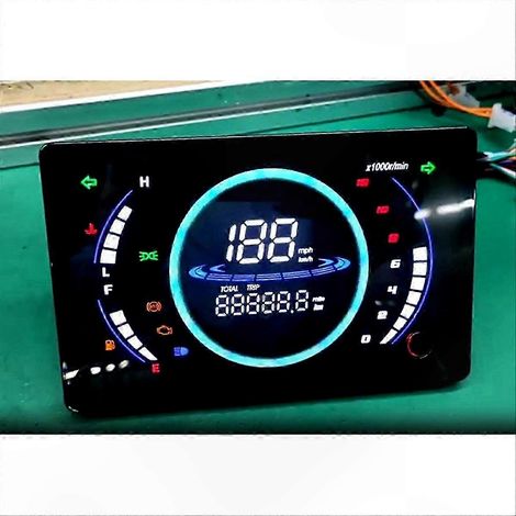 Universelles 12V LED-Digital-Motorrad-Armaturenbrett mit Geschwindigkeitsmesser, Drehzahlmesser, Temperaturanzeige und Ganganzeige 199k (1/4)
