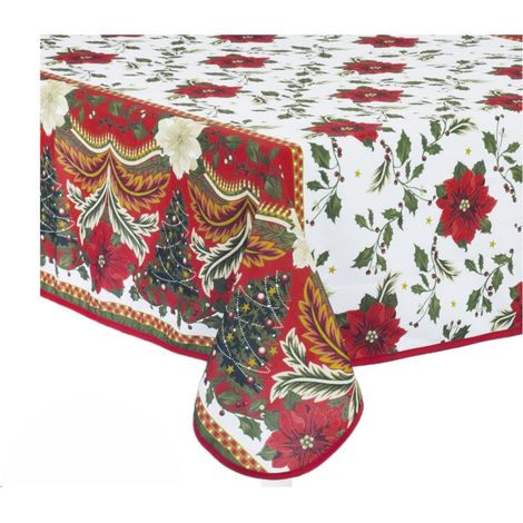 Preziosa Home Tovaglia Sbiecata Ass. Natale 140 x 330 Cm No Stiro Antimacchia 1 Pz
