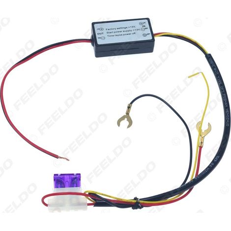 Câble de temporisation pour phares de voiture, dispositif de temporisation pour phares de voiture, contrôleur de feux de jour à LED pour véhicule