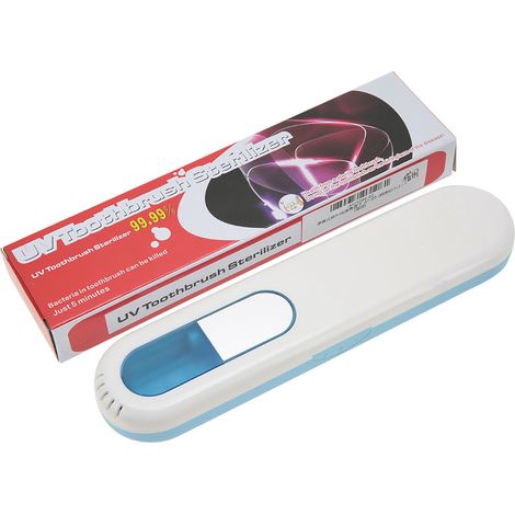 Boîte de Stérilisation à UV pour Brosses à Dents Portable, Désinfectant Bleu pour Têtes de Brosse (1/5)