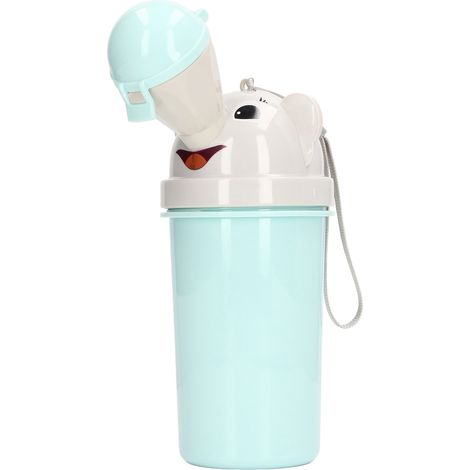 Pot bébé portable garçon fille 600ML recyclable urinoir enfant bleu clair voyage voiture extérieur secours pipi. (1/5)