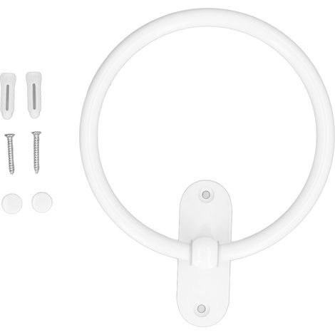 Wandmontierter Handtuchhalter aus weißem Aluminium im skandinavischen Design für Badezimmer und Dusche (1/5)