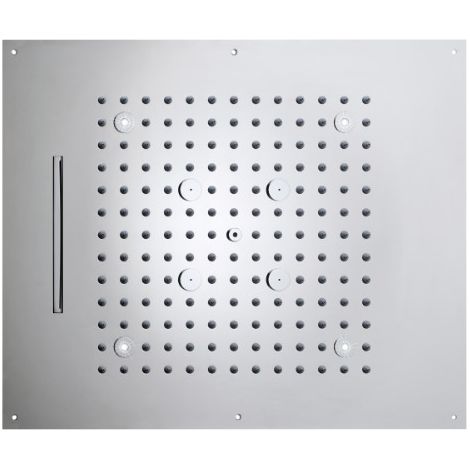 Plafond de douche 3 jets LED RGB, et flexible acier brossé Dream - BOSSINI H389350075 (1/2)