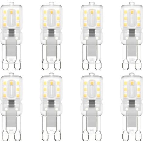 Lot de 8 ampoules LED G9. G9 LED 220 V Blanc naturel 4000 K 3 W équivalent halogène 30 W [Classe énergétique E] (1/5)